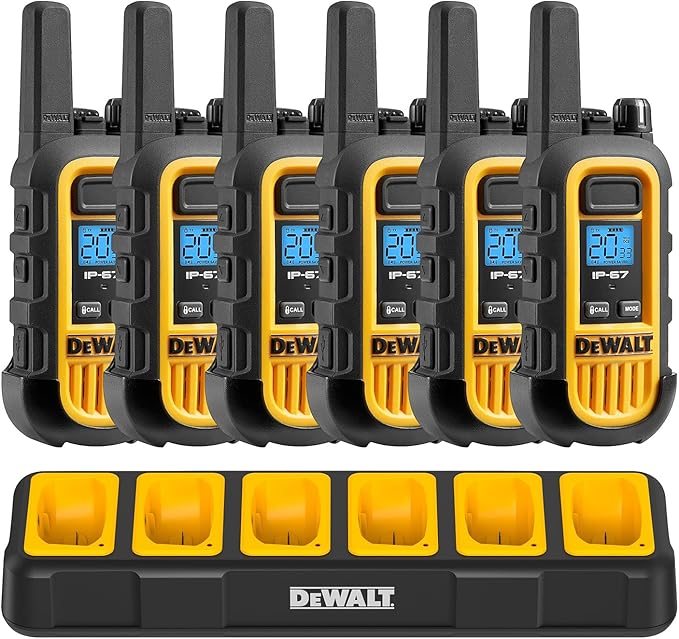 DEWALT DXFRS800 Gang Charger - 6 Port Charger for DXFRS 800 Walkie Talkie Two-Way Radios (DXFRSCH6-800)