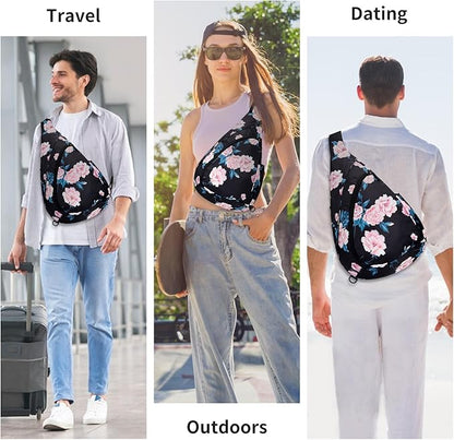 HUA ANGEL Crossbody Sling Bag for Men & Women Lightweight Waterproof Chest Shoulder Bag for Travel Hiking & Everyday Use