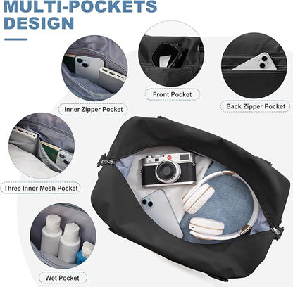 Travel Duffel Bag,Sports Tote Gym Bag,Shoulder Weekender Overnight Bag for Women