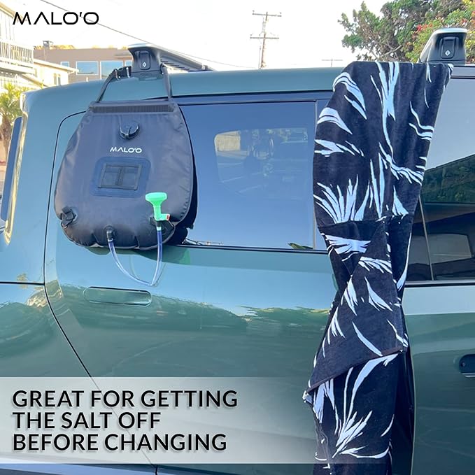 Malo'o 5 gallon/20L Portable Solar Shower Bag, Solar Heating Camping Shower Bag with Removable Hose and On-Off Switchable Shower Head for Camping Gear, Surfing, Beach, Swimming, Outdoor Travel, hiking