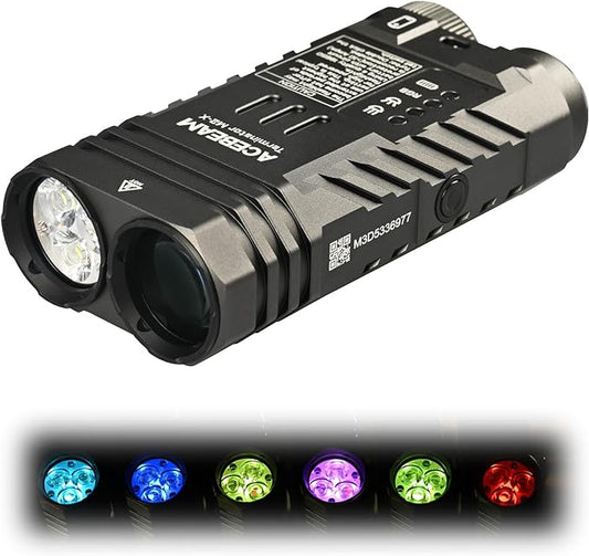 ACEBEAM M2-X Flat Flashlight 3200 High Lumens Multiple Light Sources EDC Lights with Spotlight Floodlight and Seven-Color Mix Light, Versatile Rechargeable LED Flashlight for Camping, Emergency, Home