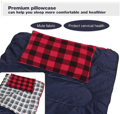 REDCAMP Small Camping Pillow Lightweight and Compressible, 2PCS Flannel Travel Pillow with Removable Pillow Cover