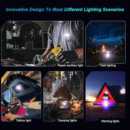 Mini LED EDC Tactical Flashlight - Multifunctional Outdoor Flashlight for Night Working, Running, Camping, Fishing, Hiking, USB C Charging Warning Flash Light Mobile Phone Emergency Power Bank