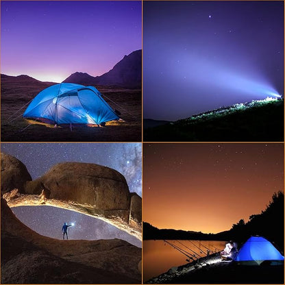 sofirn Q8 Pro Rechargeable Flashlight 11000 Lumen, Super Bright Flashlight with 4 x LED, Max 400 Meters Beam Distance, Powerful Flashlight for Camping, Fishing, Emergency (Q8 pro-6500K)