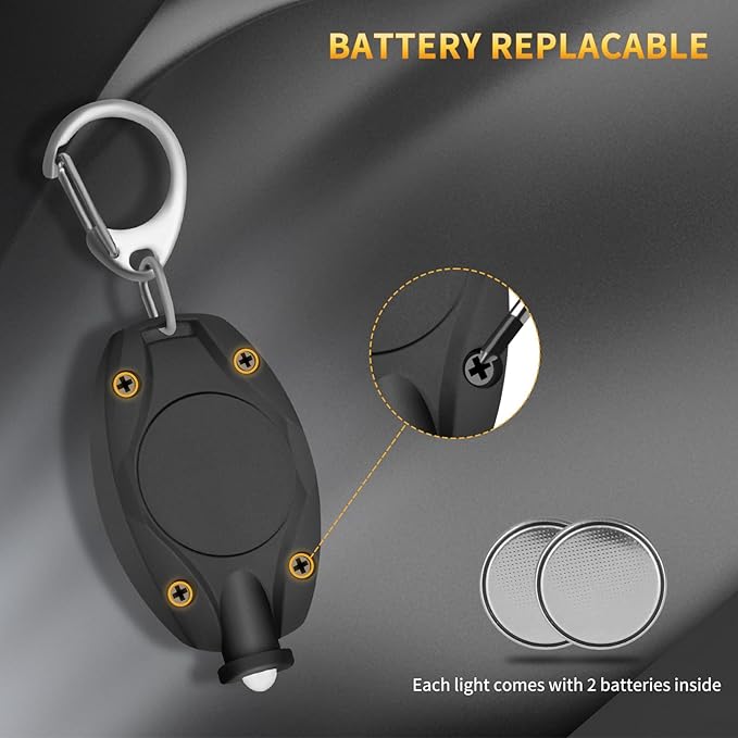 RISEMART 10 Pack Keychain Flashlight, 14 Lumens Bright LED Keychain Light 2 Modes, Portable Mini Key Ring light for Ourdoor Camping Emergency Hiking