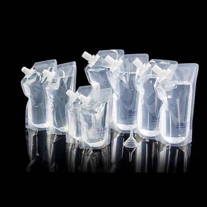 Concealable Reusable Cruise Pouches | Sneak Flask | Leak Proof BPA Free | Travel, Outdoors, Events, Kit Set (4x32oz + 2x16oz + 2x8oz)