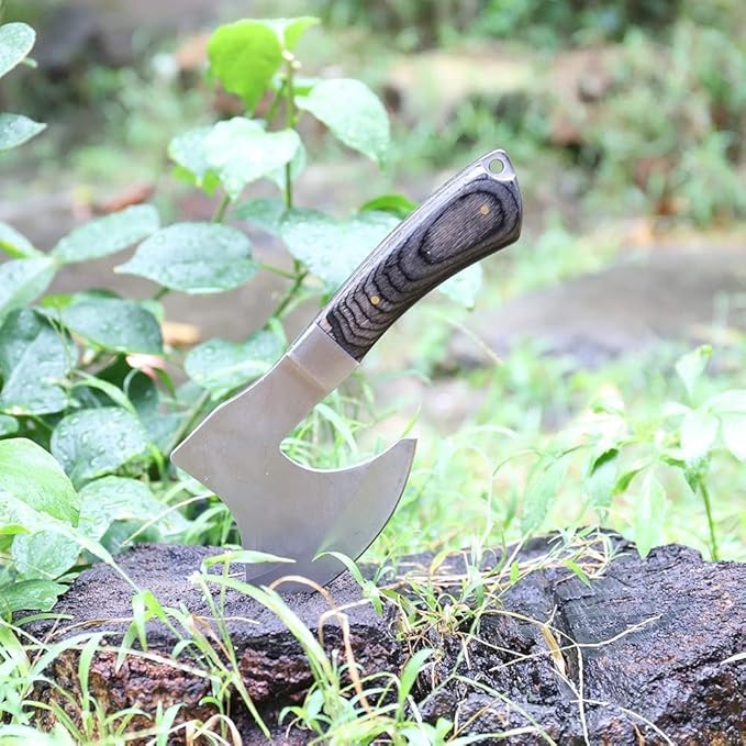 Axe and Fixed Blade Knife Combo Set, Camping Hatchet, Compact Survival Axe Set with Nylon Sheath Fixed Blade Full Tang Knives Set for Outdoor