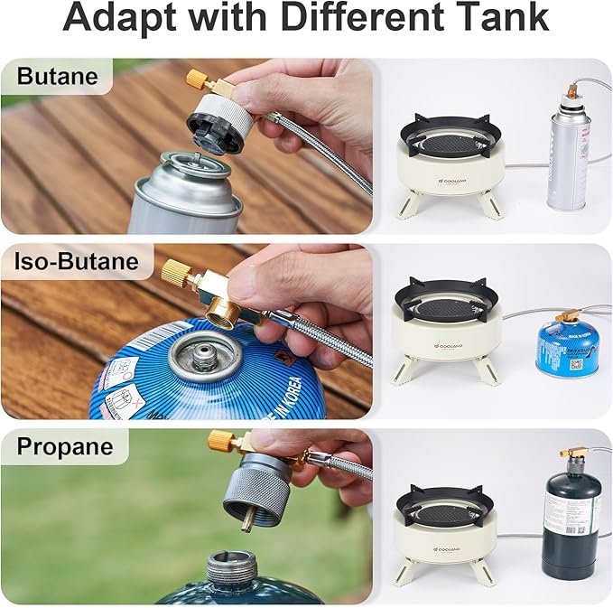 Odoland 4000W Portable Camping Stove Adjustable Infrared Camp Stove Lightweight Propane Backpacking Stove with EVA Box for Outdoor Camping Cooking Hiking and Picnic