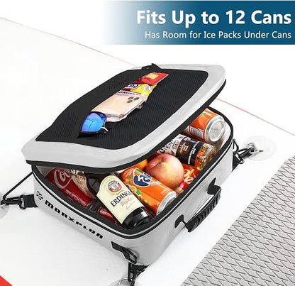 Waterproof PVC Paddleboard Cooler Deck Bag - 12 Can Soft Insulated Cooler for Paddleboarding, Camping, Kayaking