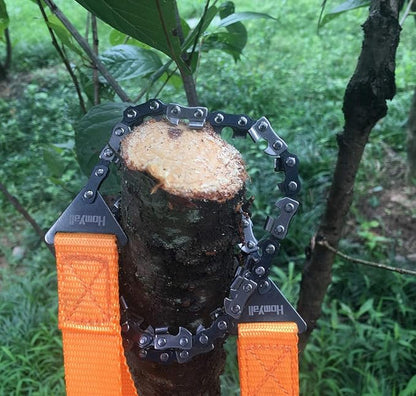24" Pocket Chainsaw 3x Faster With CUTTING BLADE ON EVERY LINK-Best Pocket Saw for Wood Cutting Outdoor Hiking Camping Survival Gear Garden Work With Pouch- Bonus Front Snap Carrying Case