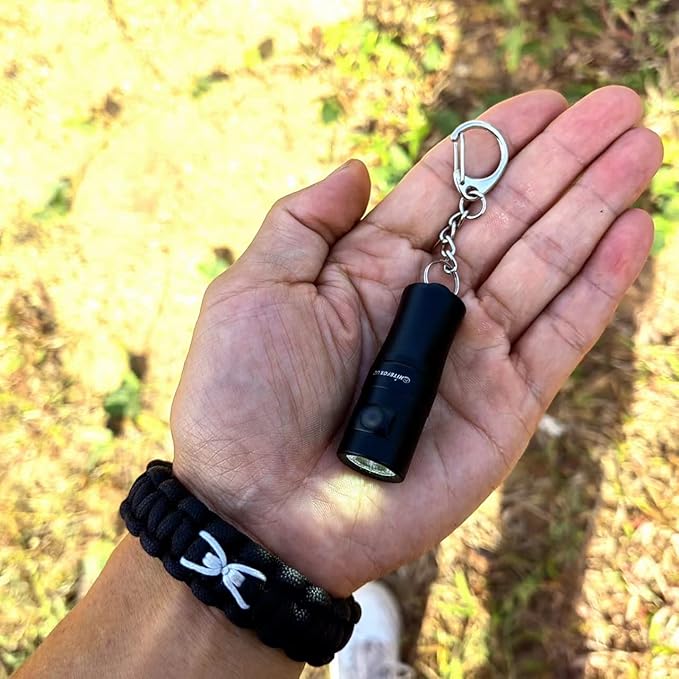 U2 Mini Keychain Flashlight USB Rechargeable Side Switch 400 Lumens High Bright with Built-in Battery Tiny Small Torch for Everyday EDC Emergency Dog Walking Camping Hiking