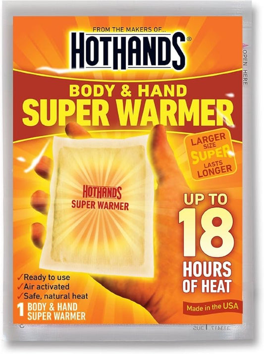 HotHands Body and Hand Super Warmer, 18 Hours of Heat Freshly Packed, 8 Count