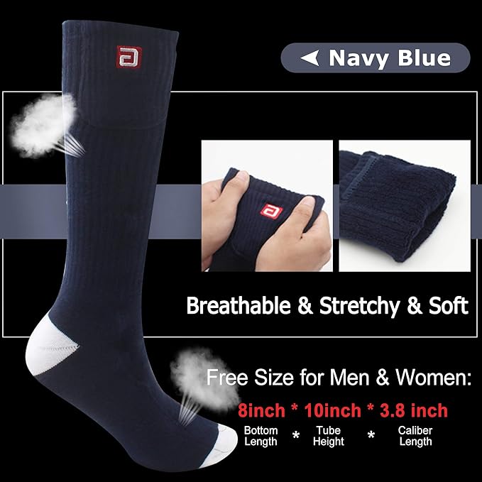 SVPRO Electric Heated Socks Men Women Rechargeable Heating Socks Washable Battery Thermal Foot Warmer Socks Winter Warm Socks