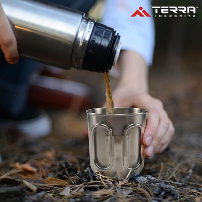 Stainless Steel Camping Mug - Lightweight & Durable Backpacking Cup - BPA-Free Camping Cups Metal for Outdoor Adventures (17 oz)