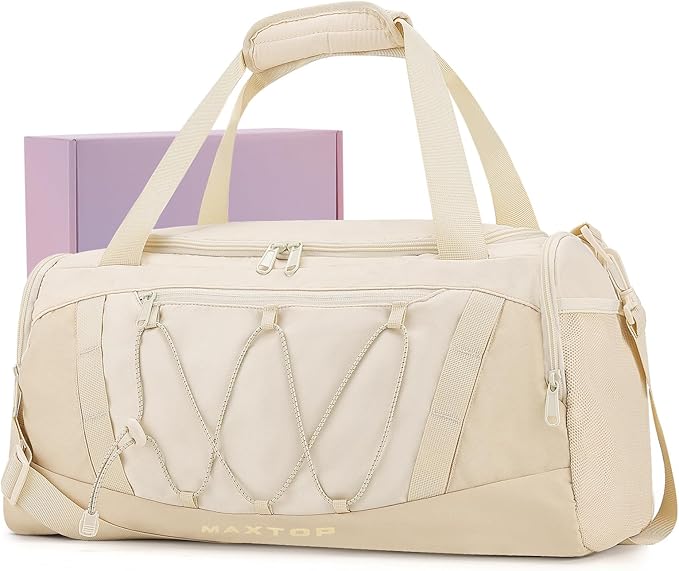 MAXTOP Gym Bag for Women Men Travel Duffle Bag Large Capacity Carry On Weekender Overnight Bag With Shoe Compartment Gym Tote Dry Wet Separation Duffel Bag for Travel