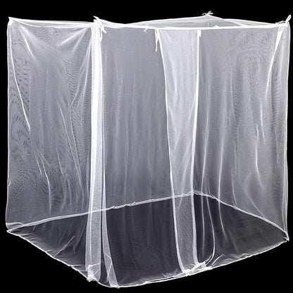 4 Corners Mosquito Net for Mosquiteros para Camas Bed Canopies Netting Bed Drapes Rectangular Mosquito Mesh for Camping Home Outdoor Travel Dormitory(White,L75 X W79 X H67 Inch)