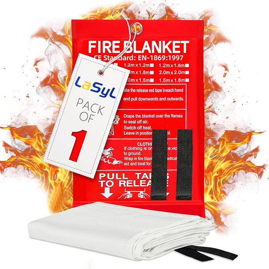LaSyL Fire Blanket Emergency for Home, 40" x 40"(Pack of 1), Fire Supression Blanket Good for Home Safety, Kitchen, and Camping,Hurricane Preparedness Items