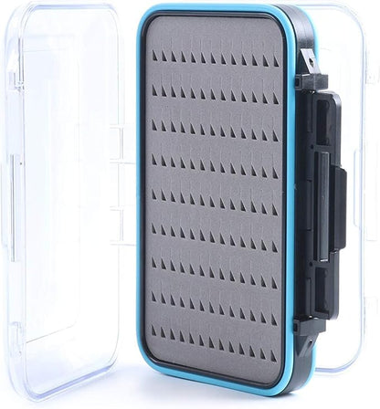 M MAXIMUMCATCH Maxcatch Fly Box Two Sided Waterproof Jig Fly Fishing Boxes for Dry Wet Nymph Flies 4 Sizes Clear Lid