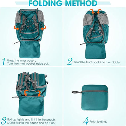 RAINSMORE Hiking Backpack 40L Waterproof Camping Backpack Lightweight Packable Backpack for Women Men Outdoor Travel Daypack