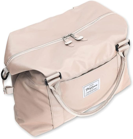 Womens travel bags, weekender carry on for women, sports Gym Bag, workout duffel bag, overnight shoulder Bag fit 15.6 inch Laptop (Large, Off White)