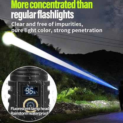 Rechargeable Flashlights High Lumens，LED Flashlights，High Powered 250,000 Lumens Super Bright Tactical ，2LED Bulb,Brightest Flashlight，Handheld Flash Light for Emergencies, Camping, Hiking