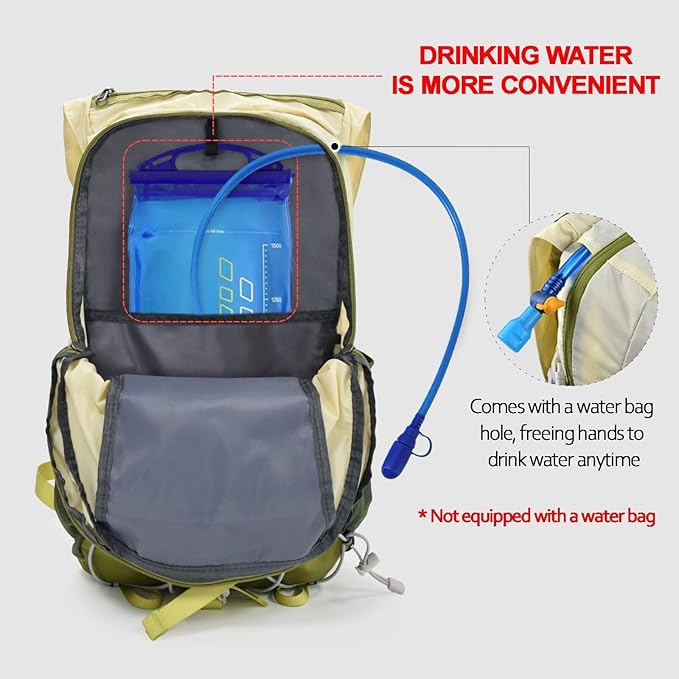 Seektop 20L Waterproof Hiking Backpack - Lightweight Daypack with 8 Pockets & Wet-Dry Compartment for Outdoor Adventures