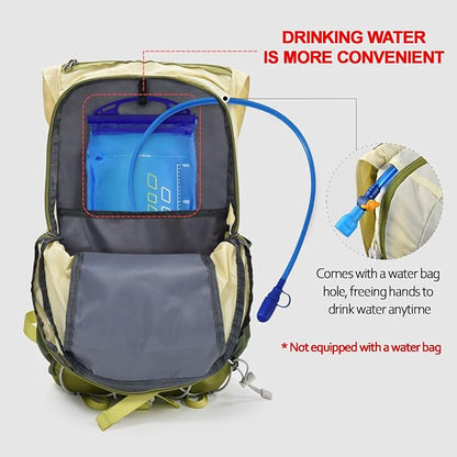 Seektop 20L Waterproof Hiking Backpack - Lightweight Daypack with 8 Pockets & Wet-Dry Compartment for Outdoor Adventures