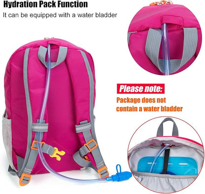 Little Kids Hiking Backpack for Boys or Girls, Small Daypack for Camping or Travel (Rose)