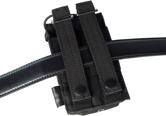 2 Pack Tactical Radio Holder Radio Case Molle Radio Holster Military Heavy Duty Radios Pouch Bag for Two Ways Walkie Talkies Adjustable Storage with 3 Pack Patch