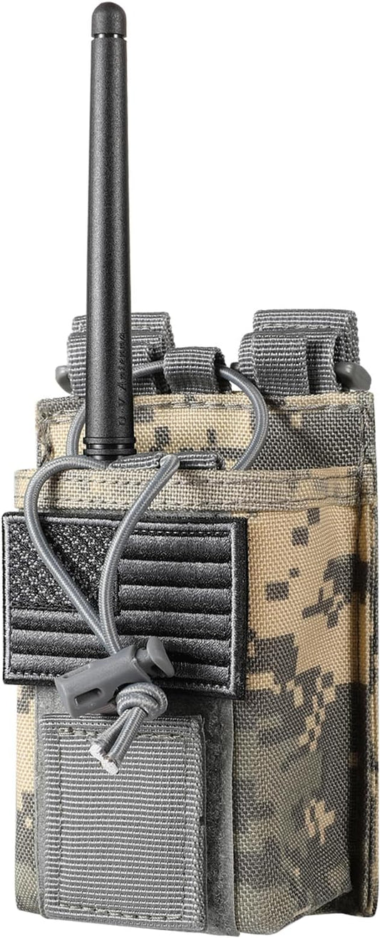 FRTKK Tactical Radio Holder Radio Holster Molle Radio Pouch Universal Radio Case Military Heavy Duty Radio Bag for Police Firefighter Two Ways Walkie Talkies Vest