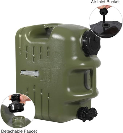 REDCAMP 6.6 Gallon Portable Water Container with Spigot, Water Storage Camp Water Jug for Camping Outdoor Hiking (25L Green)