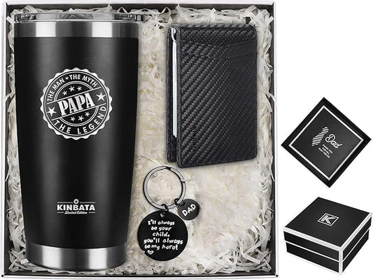 Birthday Gifts for Dad from Daughter,Wife,Son,Kids-Fathers Day Best Gifts for Men Personalized Gifts for Him PaPa Who Wants Nothing Basket for StepDad,Husband,Uncle,Grandpa Slim Wallet