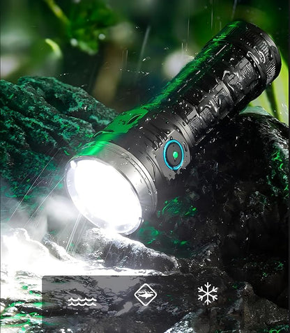 Rechargeable Flashlights High Lumens, Super Bright Flash Light, Led Flashlight with 5 Lighting Modes for Camping, Hiking, Dog Walking , Portable Tactical Flashlights for Camping Biking Hiking Outd
