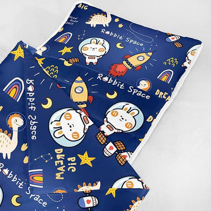 Space Nap Mat - Space Ship Galaxy Sleeping Bag with Removable Pillow - Daycare and Sleepovers Preschool Kindergarten Bedding Set for Kids Toddler Boys Girls