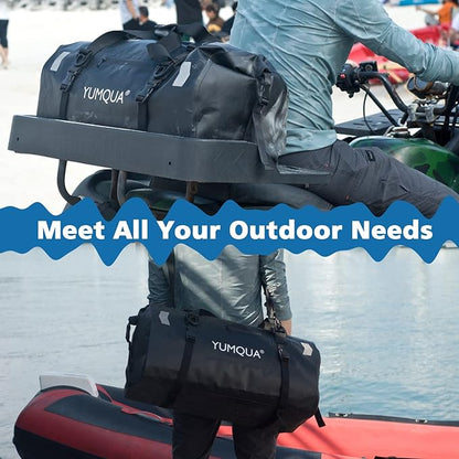 Waterproof Duffel Bag Keeps Gear Dry, Heavy Duty Roll Top Dry Duffle Bag Perfect for Motorcycle Traveling Camping Hiking Fishing Skating Boating Kayaking, 55L Black
