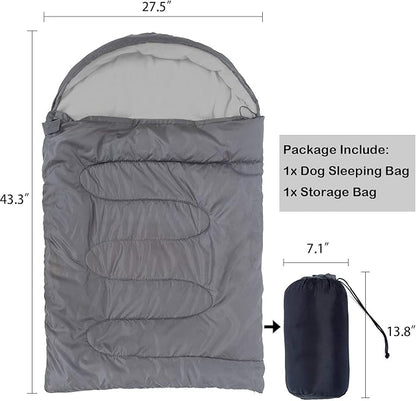KUDES Dog Sleeping Bag Waterproof Warm Packable Dog Bed with Storage Bag for Indoor Outdoor Travel Camping Hiking Backpacking (43''Lx27''W)