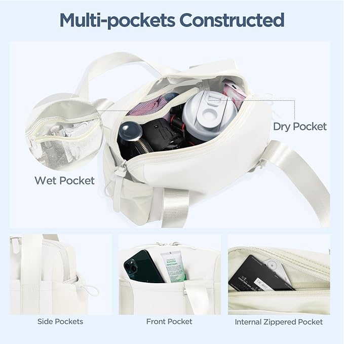 Mini Gym Bag for Women Girls Small Gym Tote Bag with Wet Compartment Waterproof Travel Duffle Bag Cute Workout Sport Bag
