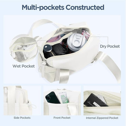 Mini Gym Bag for Women Girls Small Gym Tote Bag with Wet Compartment Waterproof Travel Duffle Bag Cute Workout Sport Bag