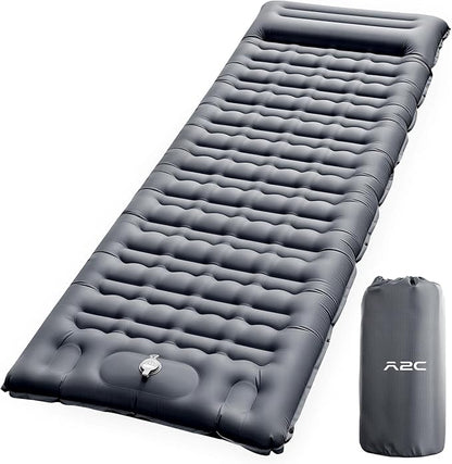 A2C Camping Sleeping Pad, Ultralight Inflatable Sleeping Pads with Built-in Foot Pump & Pillow, Compact Camping Mattress for Backpacking, Hiking, and Traveling