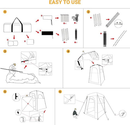 Bundle of KingCamp Oversize Black Camping Shower Tent and Blue Outdoor Shower Tents for Camping Changing Dressing Room Portable Toilet Tent, Easy Set Up, More Space Than Pop Up Privacy Tent