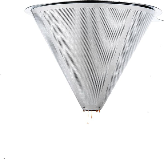 Pour Over Coffee Maker,Coffee Filter,Slow Drip Paperless Stainless Steel Cone Coffee Dripper(2-3 Cup)