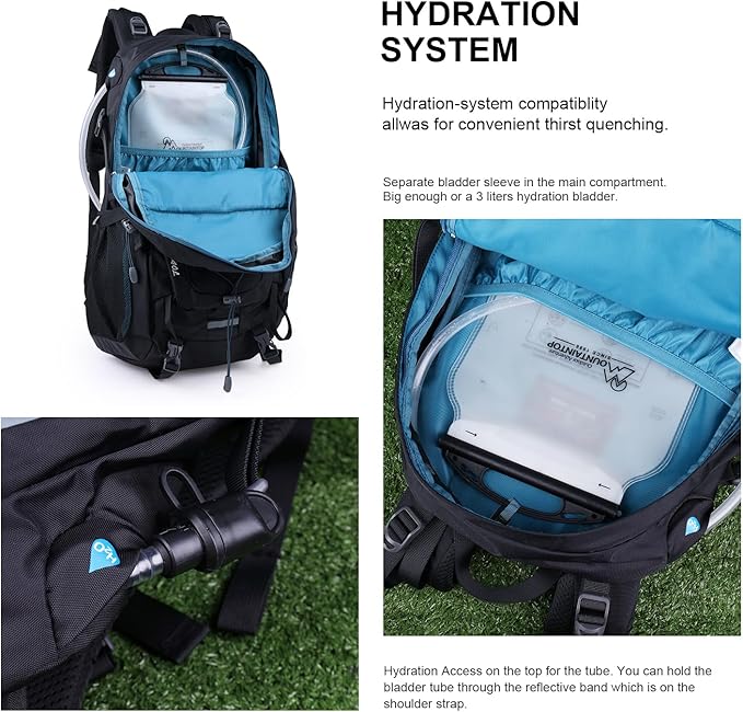 MOUNTAINTOP 40L Hiking Backpack Travel Daypack with Rain Cover for Outdoor Backpacking, Camping