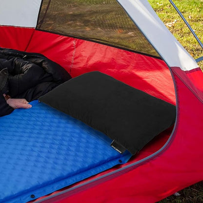 Gold Armour Camping Pillow Memory Foam - Compact Compressible Backpacking, Hammock, and Travel Pillows for Kids and Adults - Essential Outdoor & Camping Gear (Small 12 x 16in, Black)