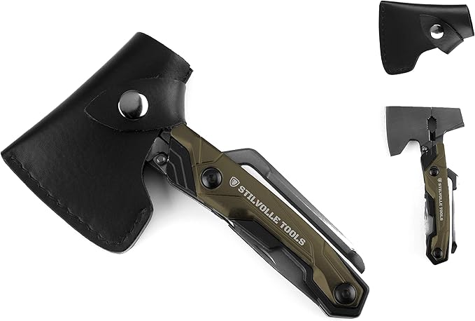 Axe 9 ax with 9-Featured Multi-Tool Hammer, Wrench, Wire Cutter, ax, Bottle Opener, Phillips Screwdriver, Flat-Blade Screwdriver, Nail File, Saw, Knife