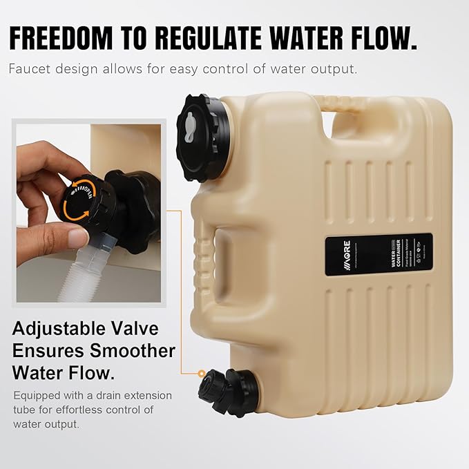 Camping Water Jug, Camping Water Container,4.76 Gallon BPA Free Water Storage with Spigot, Large Water Tank,Portable Emergency Water Storage for Camping,Car, Hiking, Hurricane Supplies.White