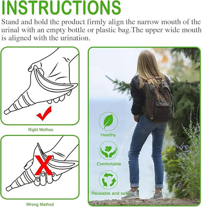 Female Urination Device, Reusable Female Urinal Silicone Women Pee Funnel Allows Women to Pee Standing Up, Portable Womens Urinal is The Perfect Companion for Camping,Outdoor,Travel