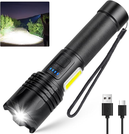 Rechargeable LED Flashlights High Lumens, 990000 Lumens Super Bright Flashlight with 7 Modes & Waterproof, Powerful Brightest Flash Light for Camping Home