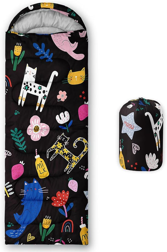 Camping Sleeping Bags,Mermaid Horse Butterfly Starry Sky 3 Season Warm & Cool Weather,Lightweight,Waterproof Sleeping Bags for Adults & Kids,Traveling,and Outdoors,Camping Gear Equipment
