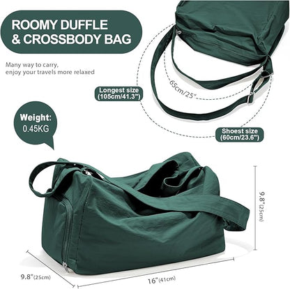 Small Gym Bag with Shoe Compartment, Workout Sport Duffle Bag for Women Travel, Waterproof Shoulder Overnight Bags Lightweight Carry on Tote Bags for Swim, Yoga, Dance