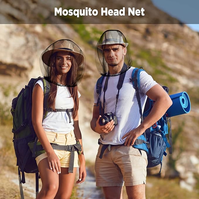 12 Pcs Mosquito Net Black Mosquito Net Face Neck Fly Netting Hood Protecting Net Cover Wearable Mosquito Face Net for Bugs Insect Mosquito Net Hat for Outdoor Hiking Camping Walking